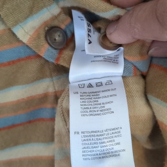 Vissla Button Up Eco Mens Size Medium Organic Cotton Flannel Outdoors Gopcore - Picture 9 of 9
